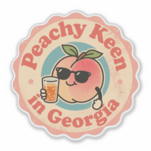 Rolig Vintage Peachy Keen i Georgia Peach Klistermärken
