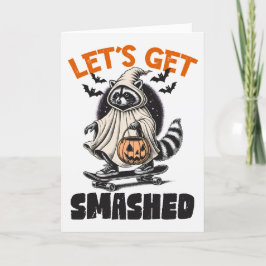 Rolig Vintage Råtta Skateboard Halloween Helgkort