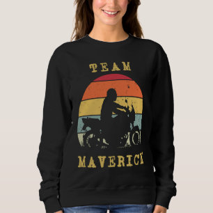 Rolig Vintage Retro Solnedgång Maverick Motorcykel T Shirt