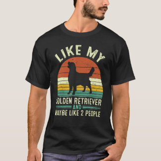 Rolig Vintage Retro Som Min Golden Retriever Kansk T Shirt