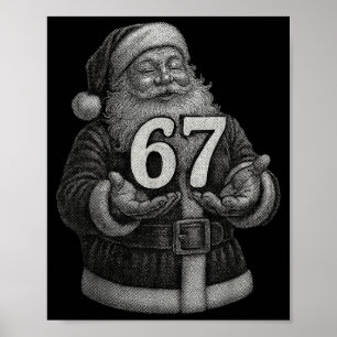 Rolig Vintage Sex Sju 6 7 Meme Santa Jul 6 Poster