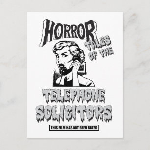 Rolig Vintage Skräckfilm Vykort