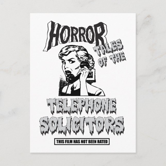 Rolig Vintage Skräckfilm Vykort (Framsida)