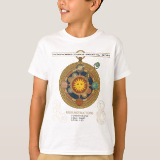 Rolig Vintage Solarsystem Steampunk Kompass T Shirt