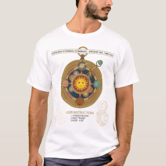 Rolig Vintage Solarsystem Steampunk Kompass T Shirt