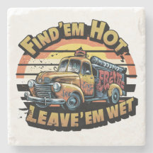 Rolig Vintage Solnedgångsbrandbilsgrafik