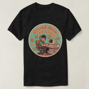 Rolig Vintage Spelare Malande Nu Lugn Sen Retro T Shirt
