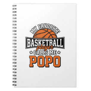 Rolig Vintage Sportdesign för Basket Popo_1 Anteckningsbok