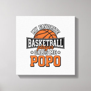 Rolig Vintage Sportdesign för Basket Popo_1 Canvastryck