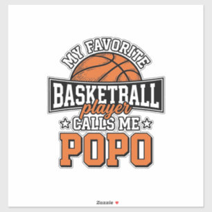 Rolig Vintage Sportdesign för Basket Popo_1 Klistermärken