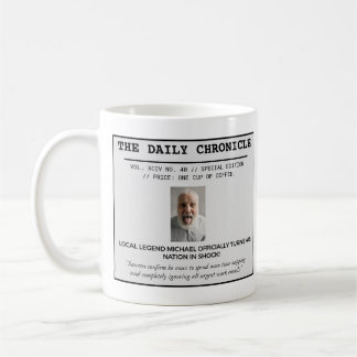 Rolig Vintage Tidningsframsida Milstolpe Kaffemugg