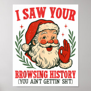 Rolig Vintage Tomte Jag Såg Din Webbhistorik Ch Poster