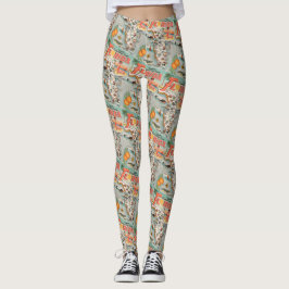 Rolig vintage turistkarta från Florida Leggings
