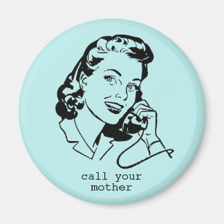 Rolig Vintage Turkosblå Retro Mamma Magnet