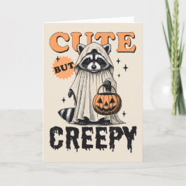 Rolig Vintage Tvättbjörn Söt Men Kuslig Halloween Helgkort
