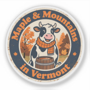 Rolig Vintage Vermont Ko Maple Sirap Retro Klistermärken