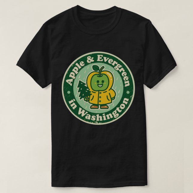 Rolig Vintage Washington Apple Regnrock Retro T Shirt (Design framsida)