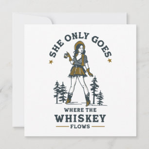 Rolig Vintage Western Cowgirl Whiskey Älskare