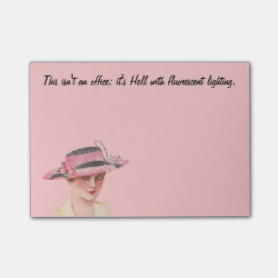 Rolig vintagekontors humor post-it block