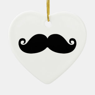 Rolig vintagesvartmustasch julgransprydnad keramik