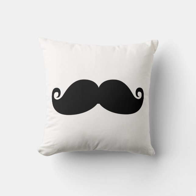 Rolig vintagesvartmustasch kudde (Framsida)
