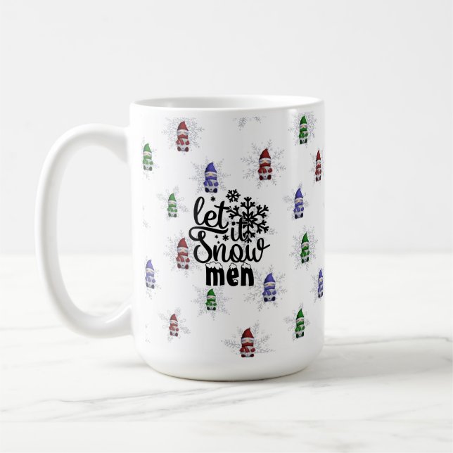 Rolig Vinter Tomte Snöme Kaffemugg (Vänster)