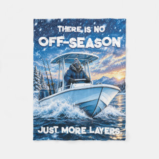 Rolig vinterbåts slogan Kallväderfiske Fleecefilt