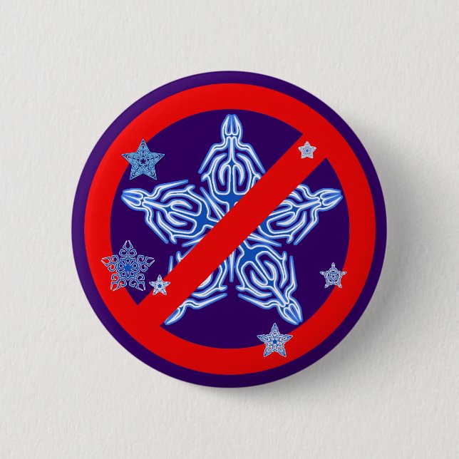 Rolig vinterdesign INGEN SNÖFLINGORTshirt Knapp (Framsida)