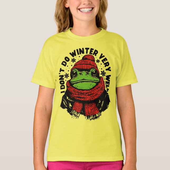 Rolig vintergroddesign t shirt (Framsida)