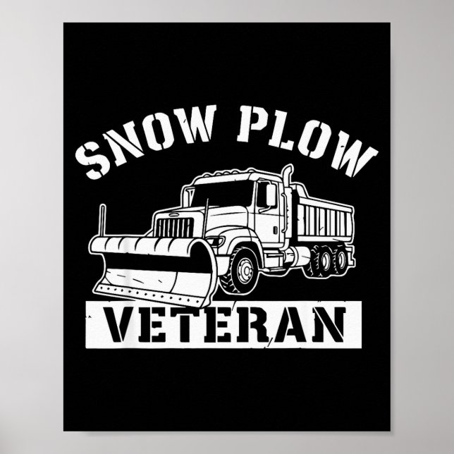 Rolig Vintertjänst Snöplog Veteran Pensionerad Kol Poster (Framsidan)