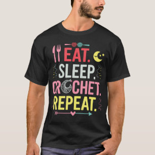 Rolig Virkad älskare Stickning Garn Virkare Design T Shirt