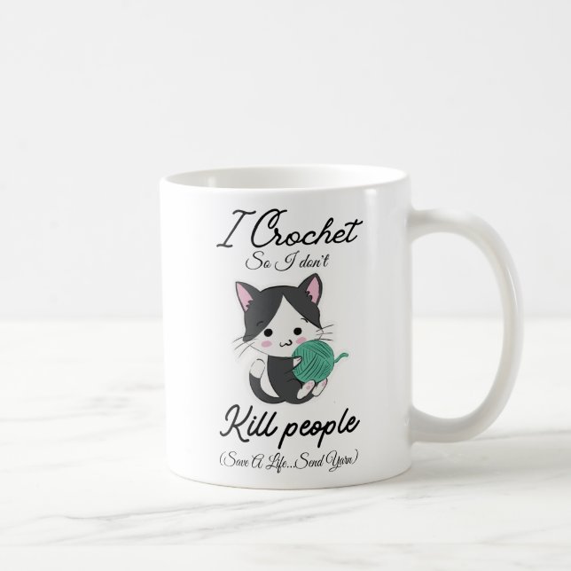 Rolig Virkad Citat Garn Älskare Design Kaffemugg (Höger)