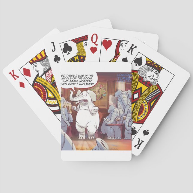 Rolig Vit Elefant I Rummet Casinokort (Baksidan)