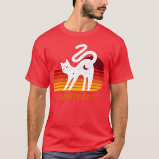 rolig vit katt retro vintage pojke t shirt