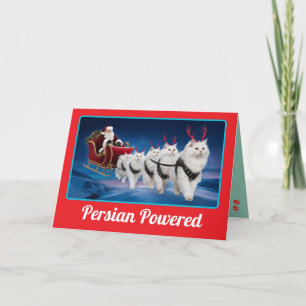 Rolig vit perserkat julhelg kort