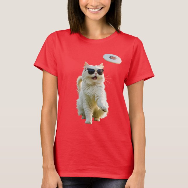 Rolig vit persisk discgolf t shirt (Framsida)