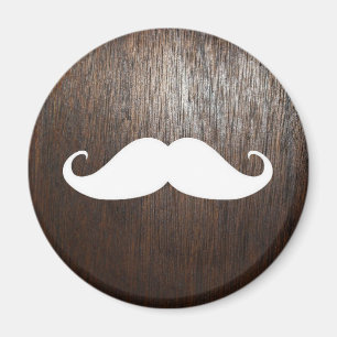 Rolig vitmustasch på bakgrund för oakträ magnet