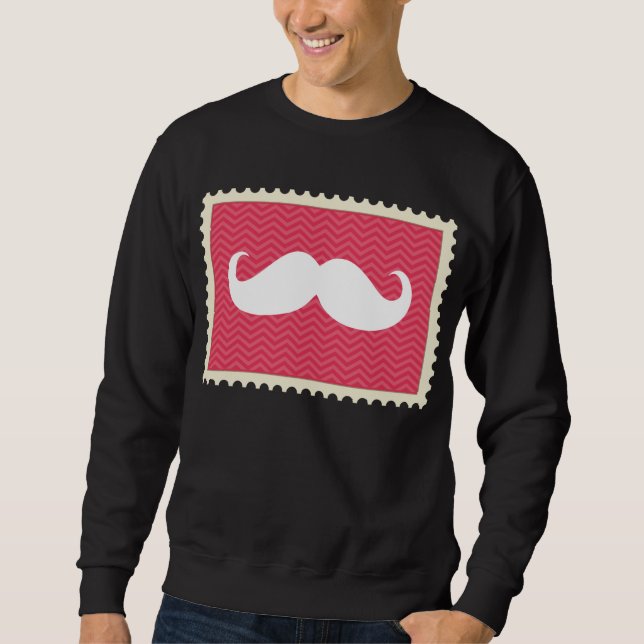 Rolig vitmustasch sweatshirt (Framsida)