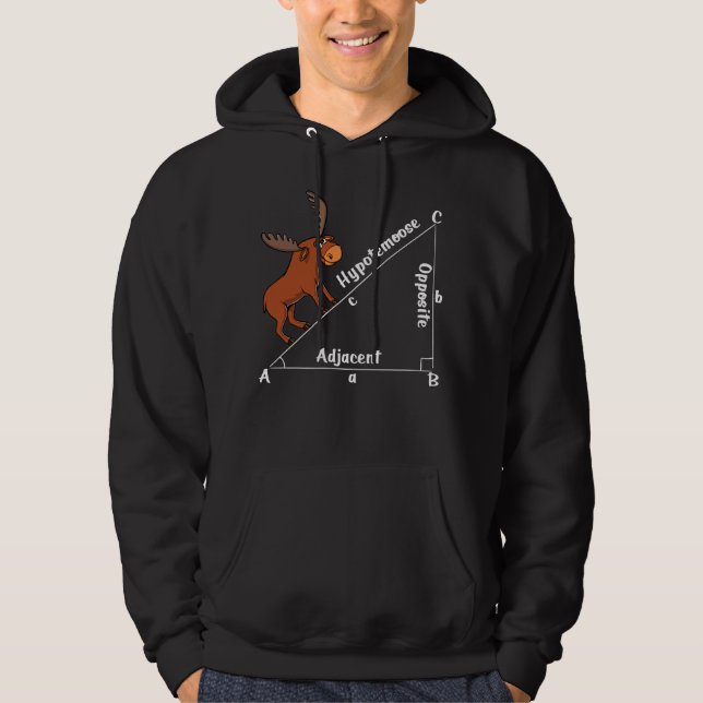 Rolig vits för skämt för älg för MathHypotemoose Hoodie (Framsida)
