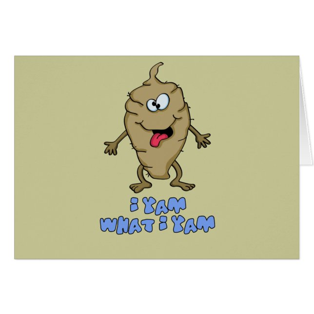 Rolig vits - I-sötpotatis vad I-sötpotatis Hälsningskort (Framsidan Horizontal)