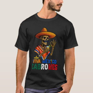 Rolig Viva Mexico Cabrones Mexikanska Självständig T Shirt