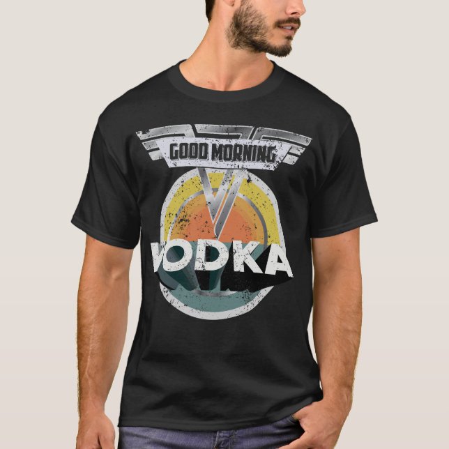 Rolig Vodka som dricker bra morgonVodka för gåva T Shirt (Framsida)