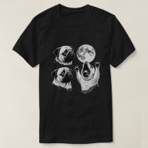 Rolig Vrålande Pug Måne Vintage Celestial Hund Kon