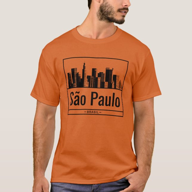 Rolig vy över São Paulos stadssiluett T Shirt (Framsida)