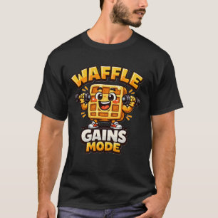 Rolig Waffle Gaining Läge Tröja Söt Gym Waffle Tee