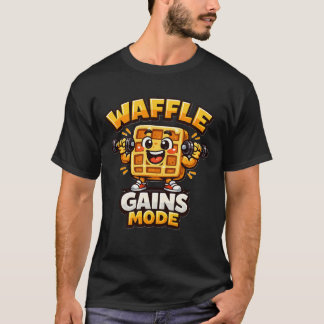 Rolig Waffle Gaining Läge Tröja Söt Gym Waffle Tee