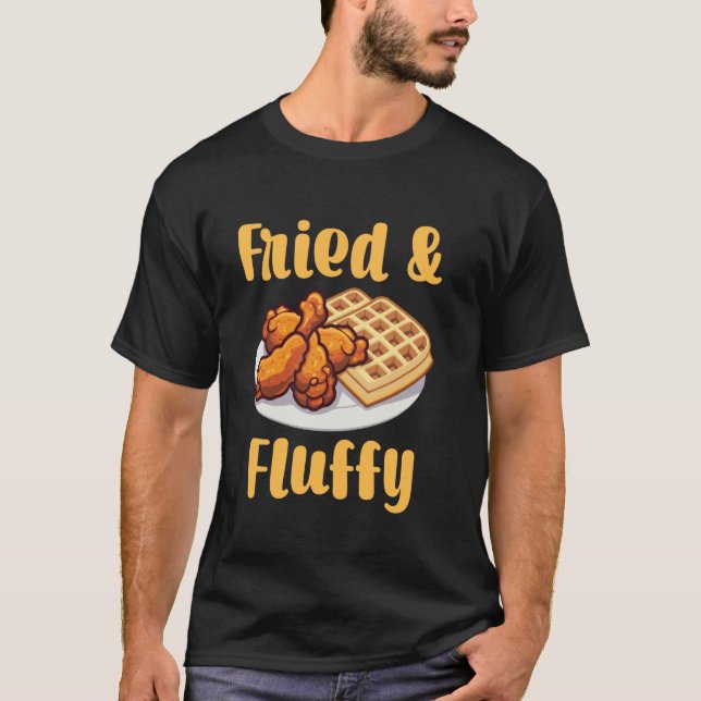 Rolig Waffle Kyckling Kläder  Frukost Brunch Fas T Shirt (Framsida)