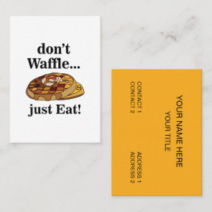 Rolig Waffle Restaurang Visitkort