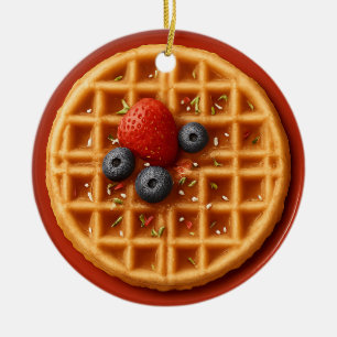 Rolig Waffleprydnad – Personlig Gåvaidé Julgransprydnad Keramik