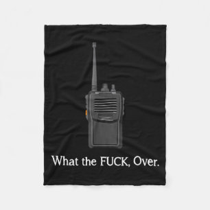 Rolig Walkie Talkie Wtf Över Radiooperatörscitat Fleecefilt